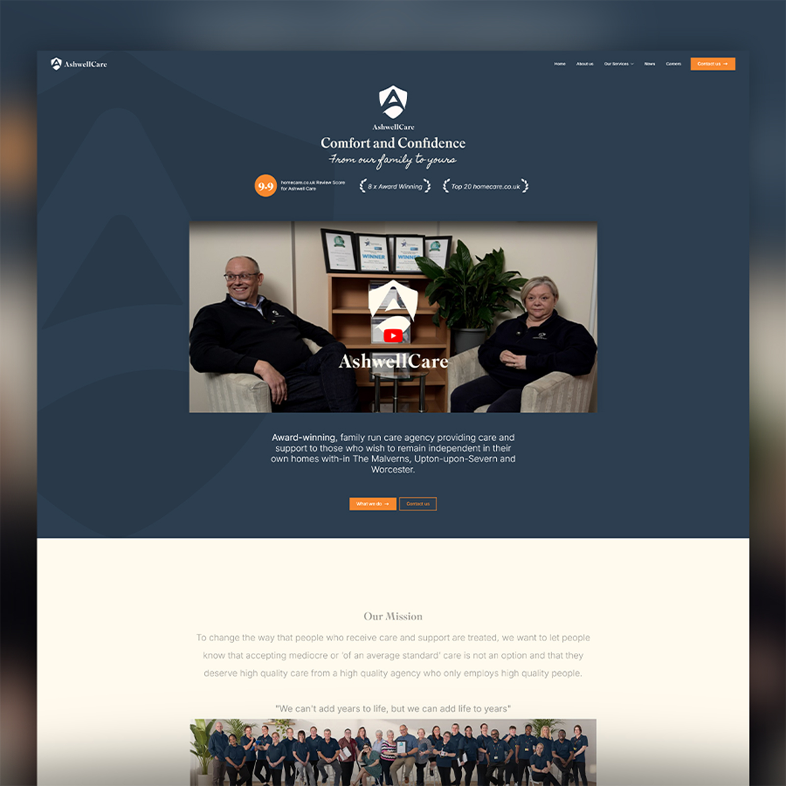 New website and branding by Pixertise in Malvern, Worcester for AshwellCare